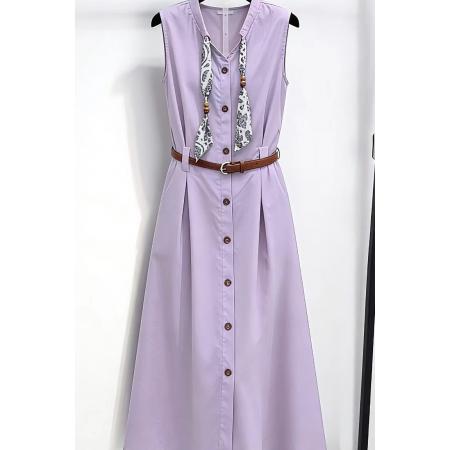 BY15249# 夏季新款时尚气质韩版V领收腰显瘦气质通勤风连衣裙服裝批發女裝批發服飾貨源