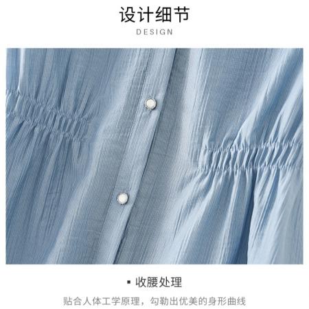 BY15258# 夏季新款娃娃领短袖衬衫女士收腰洋气独特衬衣小衫上衣服裝批發女裝批發服飾貨源