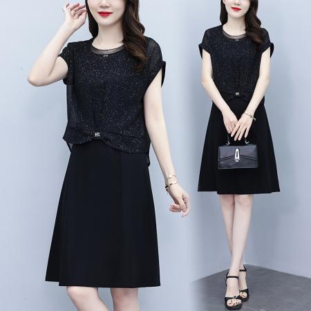 BY15290# 女装连衣裙夏季新款气质韩版显瘦时尚气质裙子两件套服裝批發女裝批發服飾貨源