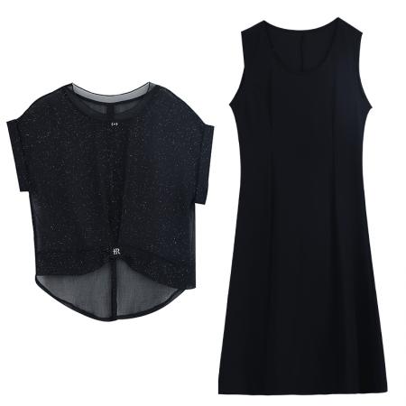 BY15290# 女装连衣裙夏季新款气质韩版显瘦时尚气质裙子两件套服裝批發女裝批發服飾貨源