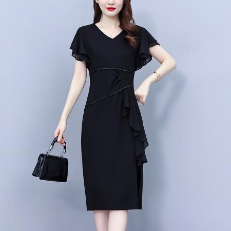 BY15293# 高端名媛职场连衣裙女夏新款时尚中长女人味减龄显瘦洋气裙子服裝批發女裝批發服飾貨源
