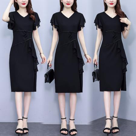 BY15293# 高端名媛职场连衣裙女夏新款时尚中长女人味减龄显瘦洋气裙子服裝批發女裝批發服飾貨源