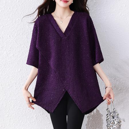 BY15298# 夏装新款时尚简约宽松型胖MM洋气衬衫气质显瘦大码上衣服裝批發女裝批發服飾貨源