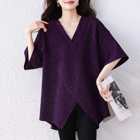 BY15298# 夏装新款时尚简约宽松型胖MM洋气衬衫气质显瘦大码上衣服裝批發女裝批發服飾貨源