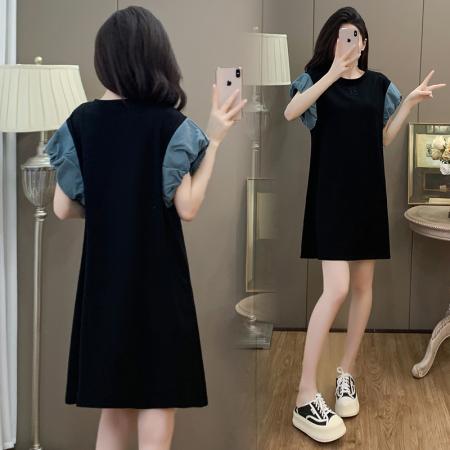 BY15306# 夏装新款洋气时尚大码连衣裙简约休闲A字裙胖妹妹裙女装服裝批發女裝批發服飾貨源