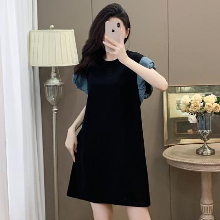 BY15306# 夏装新款洋气时尚大码连衣裙简约休闲A字裙胖妹妹裙女装服裝批發女裝批發服飾貨源