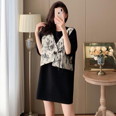 BY15308# 夏装新款时尚气质胖妹妹连衣裙洋气大码女装显瘦裙子服裝批發女裝批發服飾貨源