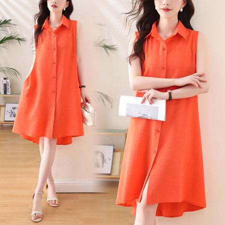 BY15311# 夏装新款时尚气质大码显瘦连衣裙洋气胖妹妹衬衫裙子服裝批發女裝批發服飾貨源