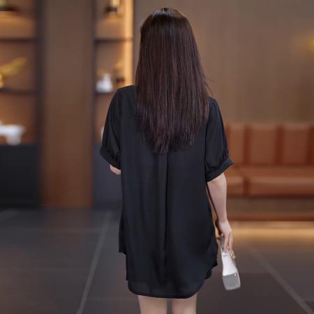 BY15332# 夏季新款女装时尚胖MM宽松显瘦大码复古衬衫新国风女装短袖上衣女服裝批發女裝批發服飾貨源