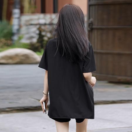 BY15333# 夏季新款大码女装短袖T恤时尚胖MM宽松显瘦洋气减龄遮肚子上衣女服裝批發女裝批發服飾貨源
