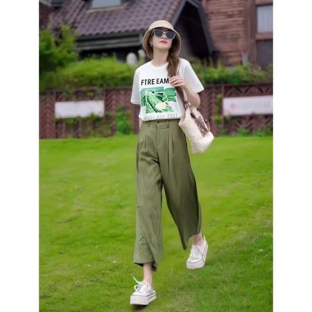 BY15354# 夏季女装时尚气质穿搭一整套梨型身材休闲可盐可甜通勤两件套装裤服裝批發女裝批發服飾貨源