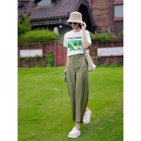 BY15354# 夏季女装时尚气质穿搭一整套梨型身材休闲可盐可甜通勤两件套装裤服裝批發女裝批發服飾貨源