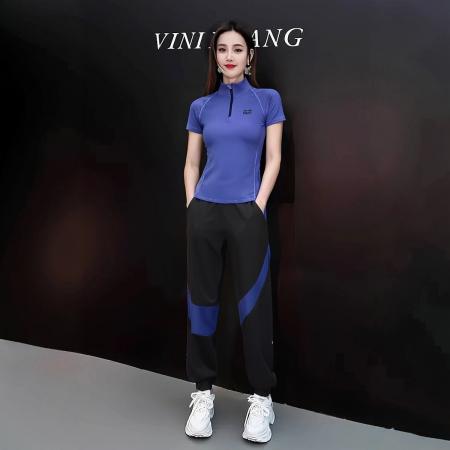 BY15365# 瑜伽健身衣服女套装速干跑步服夏季新款短袖时尚休闲运动套装服裝批發女裝批發服飾貨源
