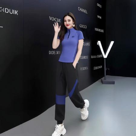 BY15365# 瑜伽健身衣服女套装速干跑步服夏季新款短袖时尚休闲运动套装服裝批發女裝批發服飾貨源