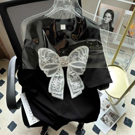 BY15386# 短袖t恤女夏韩版刺绣花潮圆领上衣大码女装服裝批發女裝批發服飾貨源