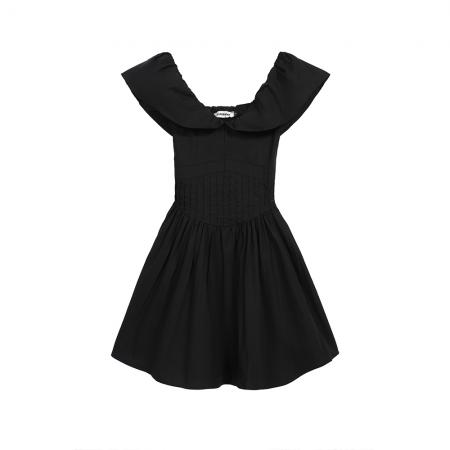 BY15403# 夏装新款设计感法式连衣裙女一字肩白气质初恋蓬蓬短裙子服裝批發女裝批發服飾貨源