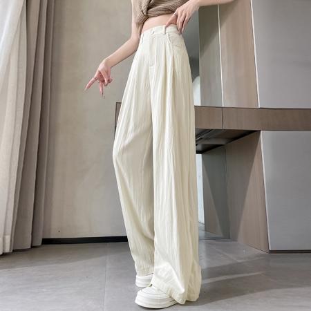 BY15426# 冰丝棉麻山本裤女夏季薄款垂感防晒休闲裤慵懒直筒西装阔腿裤 服裝批發女裝批發服飾貨源
