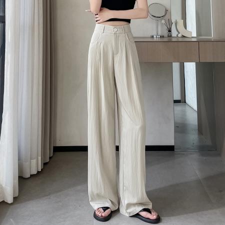 BY15426# 冰丝棉麻山本裤女夏季薄款垂感防晒休闲裤慵懒直筒西装阔腿裤 服裝批發女裝批發服飾貨源