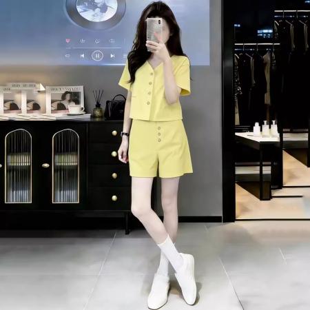 BY15466# 新款夏季短袖高级感轻奢名媛小香风休闲甜美两件套套装女 服裝批發女裝批發服飾貨源