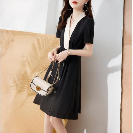 BY15500# 茶歇法式轻奢别致连衣裙高级夏季新款洋气时尚初恋裙子夏天 服裝批發女裝批發服飾貨源