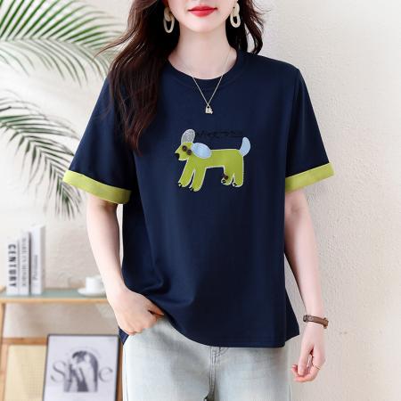 BY15509# 洋气拼接印花...