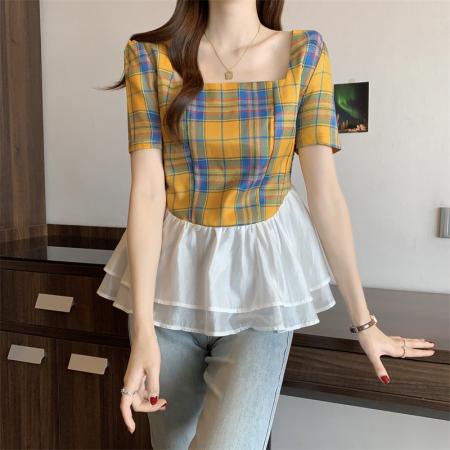 BY15526# 欧货方领花边...