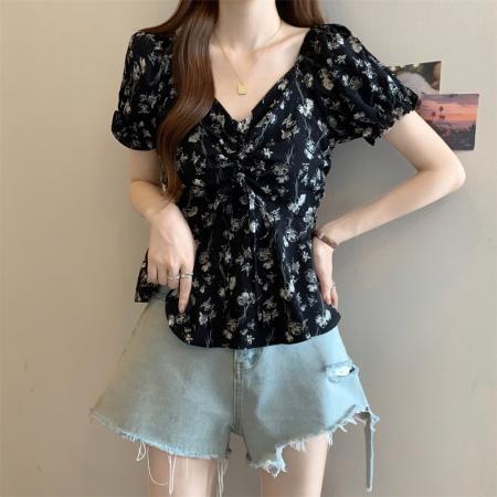 BY15527# 大码泡泡袖v...