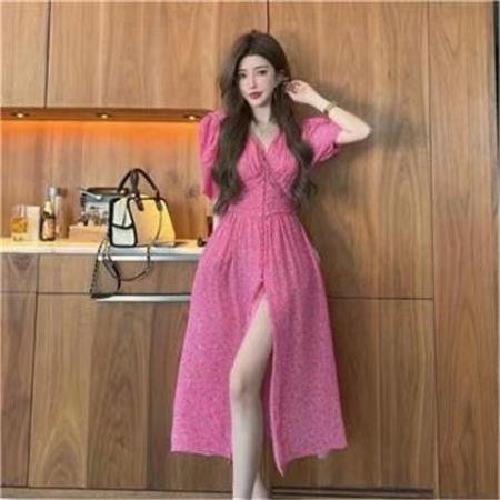 BY15530# 大码女装浪漫碎花连衣裙新款胖妹妹气质海边旅游度假风裙子 服裝批發女裝批發服飾貨源