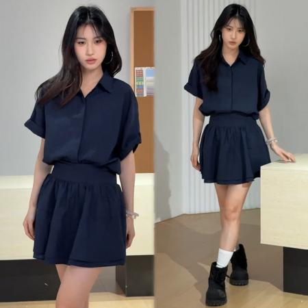 BY15541# 白月光套装衬衣裙子套装 服裝批發女裝批發服飾貨源