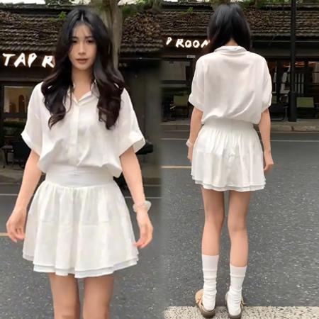 BY15541# 白月光套装衬衣裙子套装 服裝批發女裝批發服飾貨源