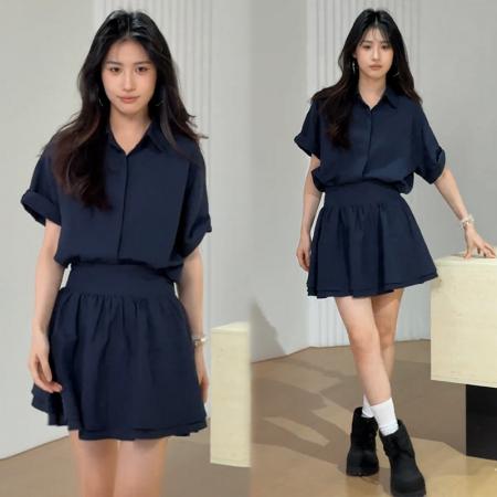 BY15541# 白月光套装衬衣裙子套装 服裝批發女裝批發服飾貨源