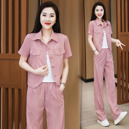 BY15557# 休闲套装女夏季新款洋气显瘦立领大码运动服两件套 服裝批發女裝批發服飾貨源