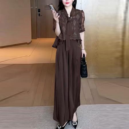 BY15563# 夏季款时尚休闲穿搭女气质显瘦减龄时髦蕾丝两件套 服裝批發女裝批發服飾貨源