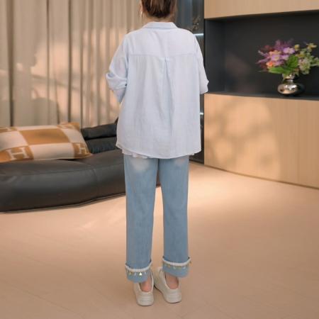 BY15566# 假两件衬衫上衣女夏季新款设计感蕾丝拼接上衣女 服裝批發女裝批發服飾貨源