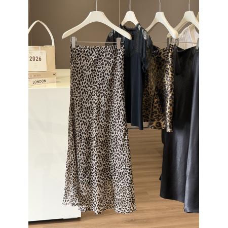 BY15570# 复古豹纹半身裙女夏季新款小众高腰垂感轻熟包臀鱼尾裙子 服裝批發女裝批發服飾貨源