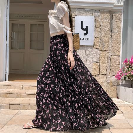 BY15572# 复古气质碎花半身裙女新款高级感御姐长裙独特超好看裙子 服裝批發女裝批發服飾貨源