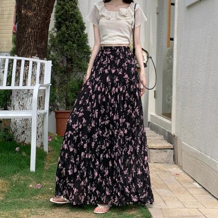 BY15572# 复古气质碎花半身裙女新款高级感御姐长裙独特超好看裙子 服裝批發女裝批發服飾貨源