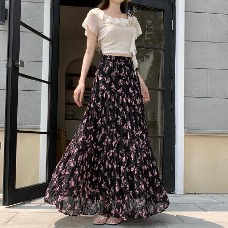 BY15572# 复古气质碎花半身裙女新款高级感御姐长裙独特超好看裙子 服裝批發女裝批發服飾貨源