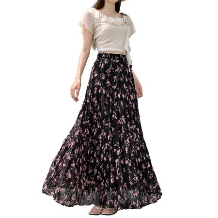 BY15572# 复古气质碎花半身裙女新款高级感御姐长裙独特超好看裙子 服裝批發女裝批發服飾貨源