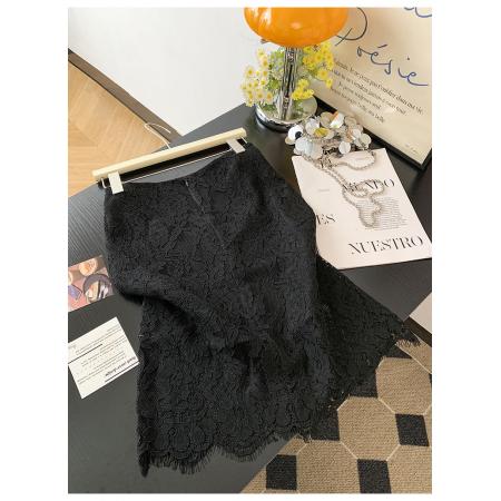 BY15608# 蕾丝白鱼尾裙半身裙女夏季新款高腰显瘦a字裙包臀中裙 服裝批發女裝批發服飾貨源