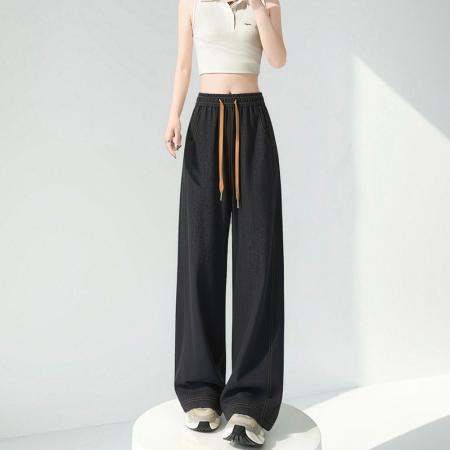 BY15612# 大码牛仔裤高腰天丝窄版直筒阔腿裤夏季薄款冰丝胖mm拖地裤 服裝批發女裝批發服飾貨源