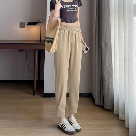 BY15620# 黑色九分哈伦裤女春夏薄款新款小个子显瘦百搭八分休闲萝卜裤 服裝批發女裝批發服飾貨源