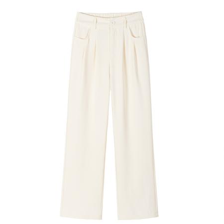 BY15623# 窄版阔腿裤女新款小个子高腰显瘦垂感直筒休闲西装裤 服裝批發女裝批發服飾貨源