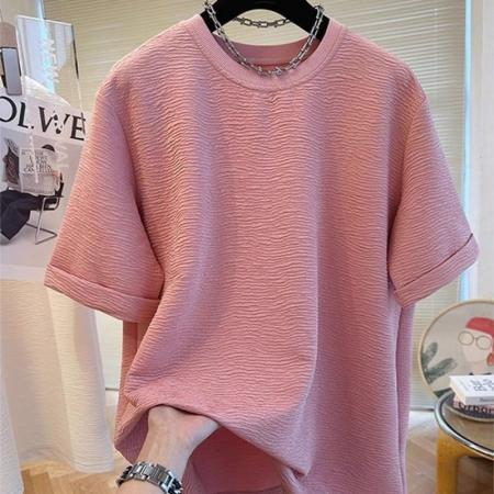 BY15626# 韩版简约百搭宽松胖MM300斤大码圆领休闲纯色短袖T恤夏季显瘦上衣 服裝批發女裝批發服飾貨源