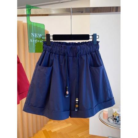 BY15627# 韩系阔腿短裤女夏新款宽松显瘦休闲裤宽松大码百搭简约裤子 服裝批發女裝批發服飾貨源