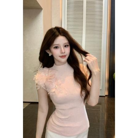 BY15663# 法式夏季纯欲辣妹薄款针织上衣女气质修身显瘦内搭外穿背心  服裝批發女裝批發服飾貨源