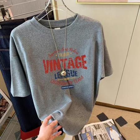 BY15674# 纯棉短袖T恤女夏韩版新款设计感卡通宽松大码oversize上衣  服裝批發女裝批發服飾貨源