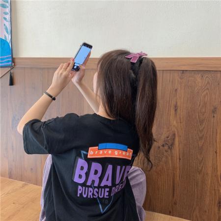 BY15676# 纯棉短袖T恤女夏韩版新款设计感卡通宽松大码oversize上衣  服裝批發女裝批發服飾貨源