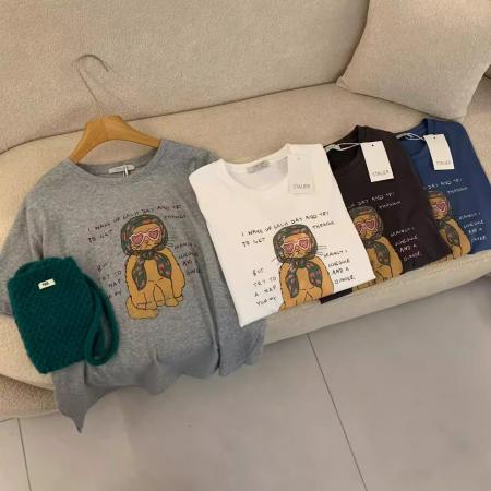 BY15677# 纯棉短袖T恤女夏韩版新款设计感卡通宽松大码oversize上衣  服裝批發女裝批發服飾貨源