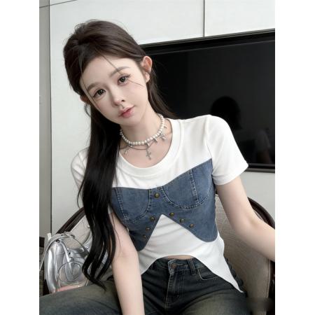 BY15682# 夏季韩版圆领...